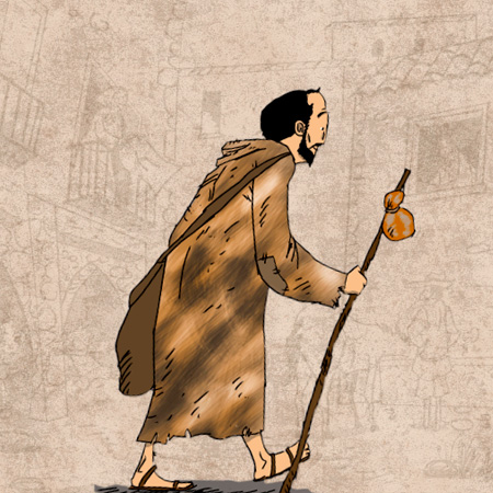 Ilustração de Inacio como peregrino